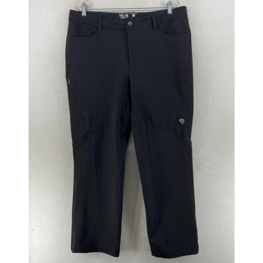MOUNTAIN HARDWEAR Pants Women 12 34 Winter Wander Softshell Utility Hiking Black